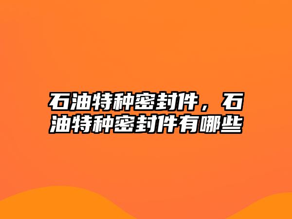 石油特種密封件，石油特種密封件有哪些