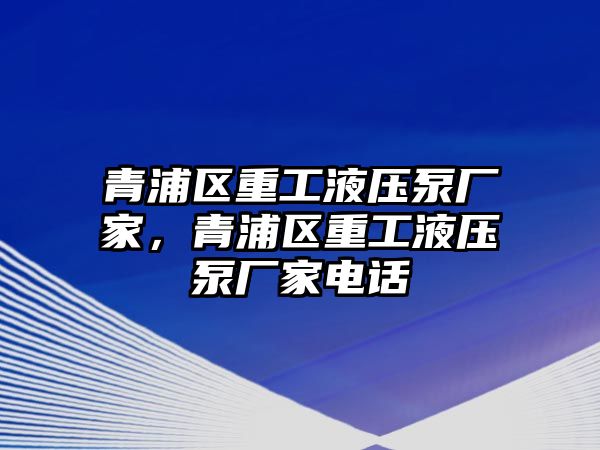 青浦區(qū)重工液壓泵廠家，青浦區(qū)重工液壓泵廠家電話