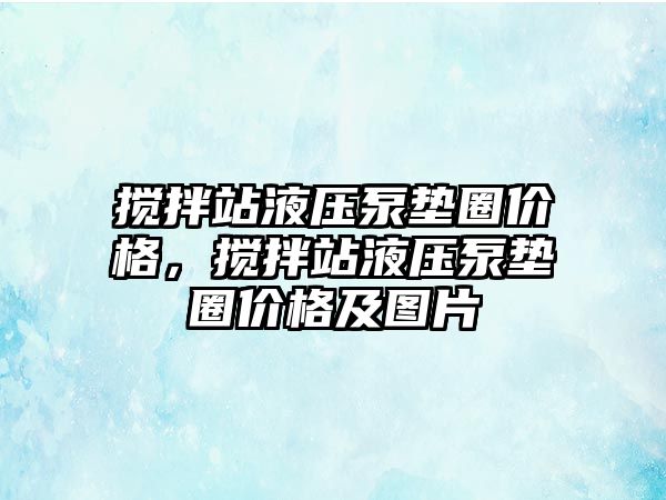 攪拌站液壓泵墊圈價格，攪拌站液壓泵墊圈價格及圖片