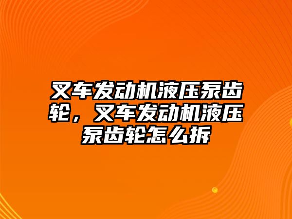 叉車發(fā)動機液壓泵齒輪，叉車發(fā)動機液壓泵齒輪怎么拆