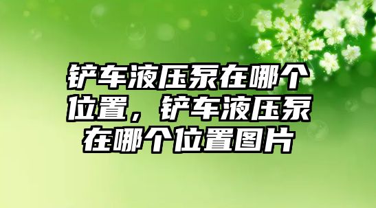 鏟車液壓泵在哪個(gè)位置，鏟車液壓泵在哪個(gè)位置圖片