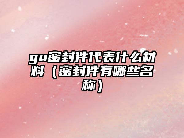 gu密封件代表什么材料（密封件有哪些名稱）