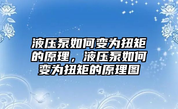 液壓泵如何變?yōu)榕ぞ氐脑?，液壓泵如何變?yōu)榕ぞ氐脑韴D