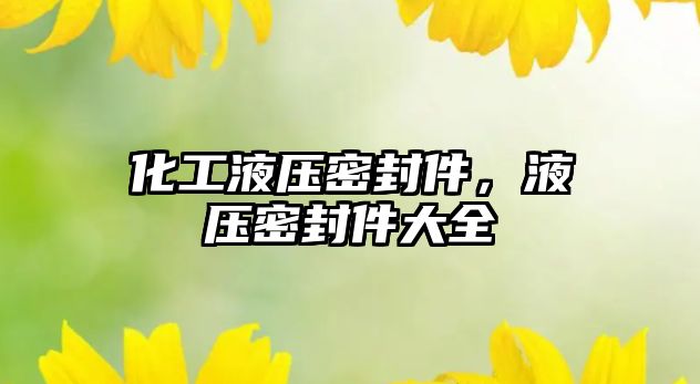 化工液壓密封件，液壓密封件大全